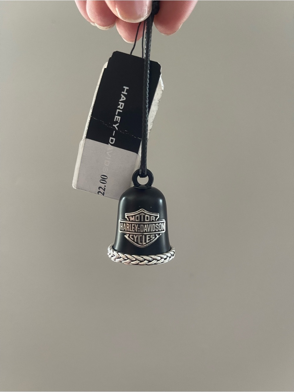 Harley-Davidson Black and Silver Guardian Bell Necklace